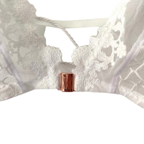 Savage X Fenty Bondage Front Closure Bralette White Lace NWTs size XL - Picture 5 of 10